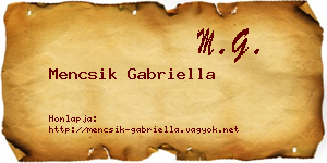 Mencsik Gabriella névjegykártya